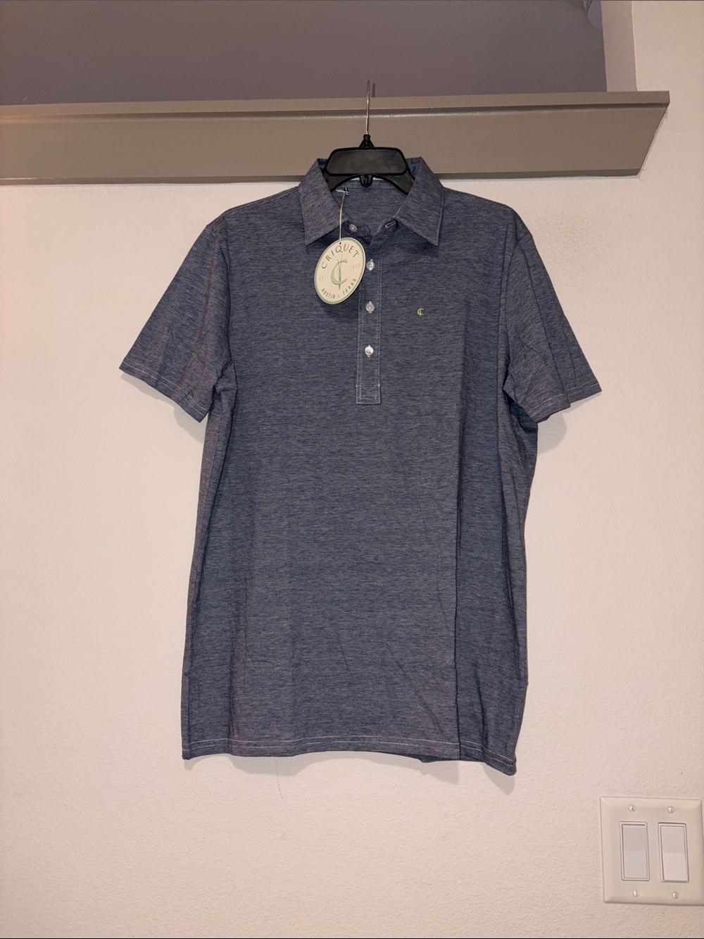 Criquet Men’s Blue Polo Shirt SZ M NWT